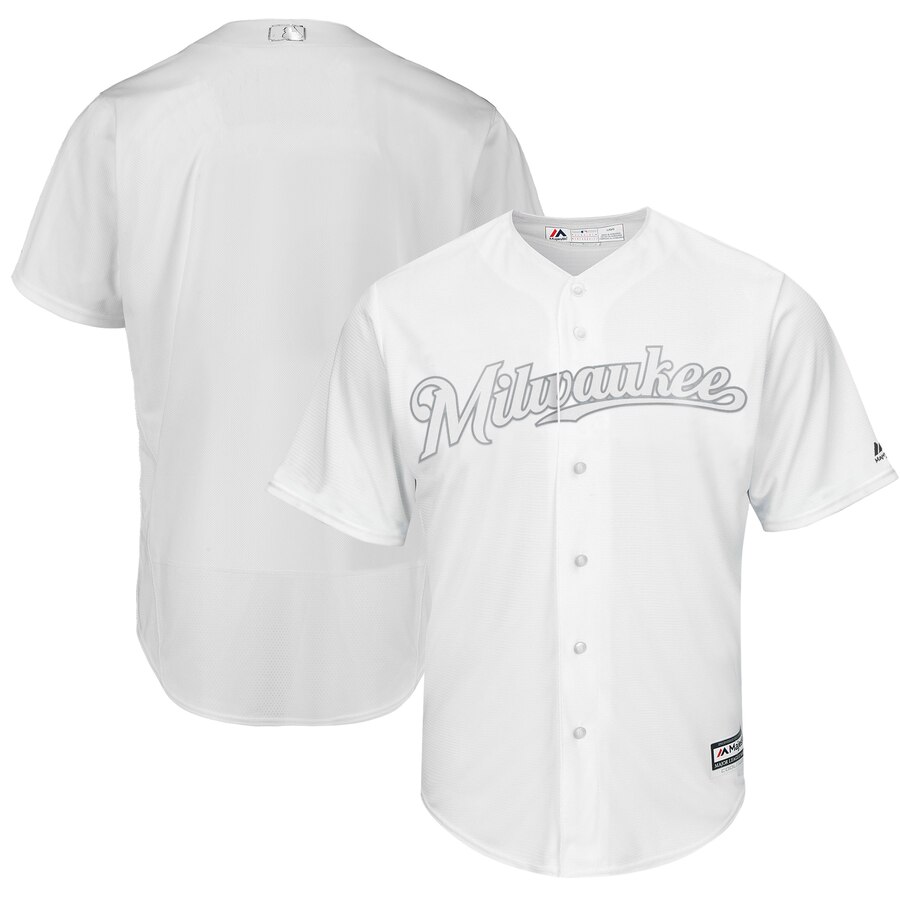Men's Milwaukee Brewers Majestic White 2019 Players' Weekend Replica Team Stitched MLB Jersey